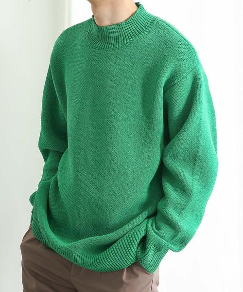 SENSE OF PLACE by URBAN RESEARCH（センスオブプレイスバイアーバンリサーチ）の「『イージーケア』モックネックモールセーター（ニット/セーター・メンズ・ベージュ/アイボリー/グリーン/ブラック・MEDIUM/LARGE）」の14枚目の写真