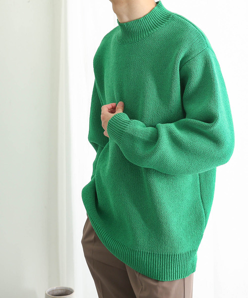 SENSE OF PLACE by URBAN RESEARCH（センスオブプレイスバイアーバンリサーチ）の「『イージーケア』モックネックモールセーター（ニット/セーター・メンズ・ベージュ/アイボリー/グリーン/ブラック・MEDIUM/LARGE）」の15枚目の写真