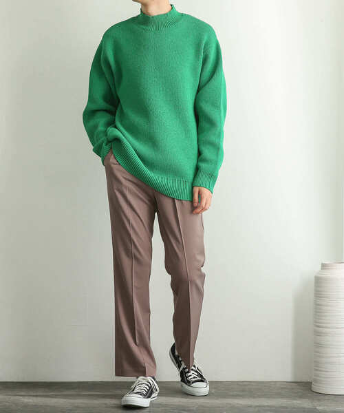 SENSE OF PLACE by URBAN RESEARCH（センスオブプレイスバイアーバンリサーチ）の「『イージーケア』モックネックモールセーター（ニット/セーター・メンズ・ベージュ/アイボリー/グリーン/ブラック・MEDIUM/LARGE）」の16枚目の写真