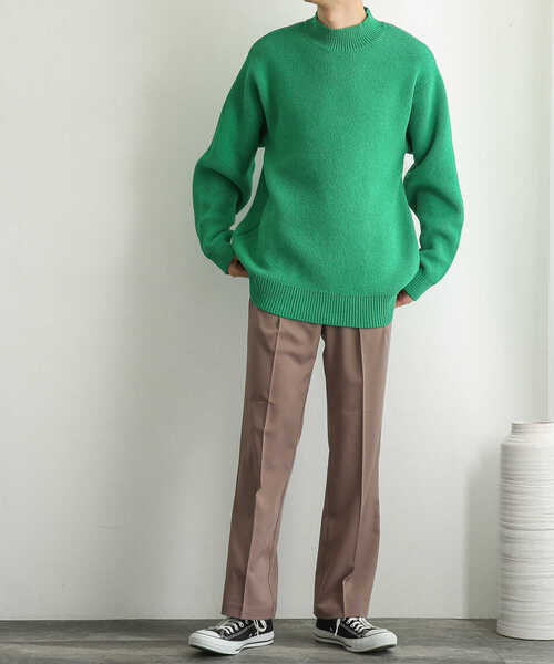 SENSE OF PLACE by URBAN RESEARCH（センスオブプレイスバイアーバンリサーチ）の「『イージーケア』モックネックモールセーター（ニット/セーター・メンズ・ベージュ/アイボリー/グリーン/ブラック・MEDIUM/LARGE）」の18枚目の写真