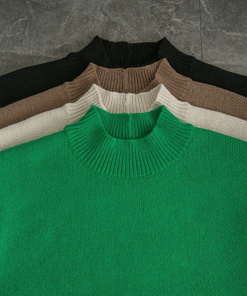 SENSE OF PLACE by URBAN RESEARCH（センスオブプレイスバイアーバンリサーチ）の「『イージーケア』モックネックモールセーター（ニット/セーター・メンズ・ベージュ/アイボリー/グリーン/ブラック・MEDIUM/LARGE）」の20枚目の写真