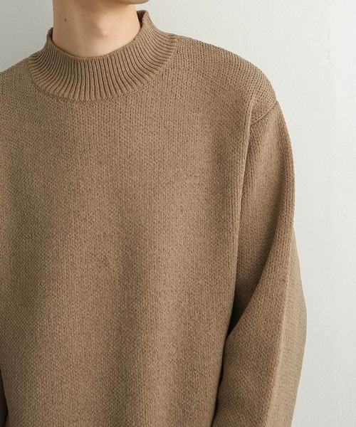 SENSE OF PLACE by URBAN RESEARCH（センスオブプレイスバイアーバンリサーチ）の「『イージーケア』モックネックモールセーター（ニット/セーター・メンズ・ベージュ/アイボリー/グリーン/ブラック・MEDIUM/LARGE）」の22枚目の写真