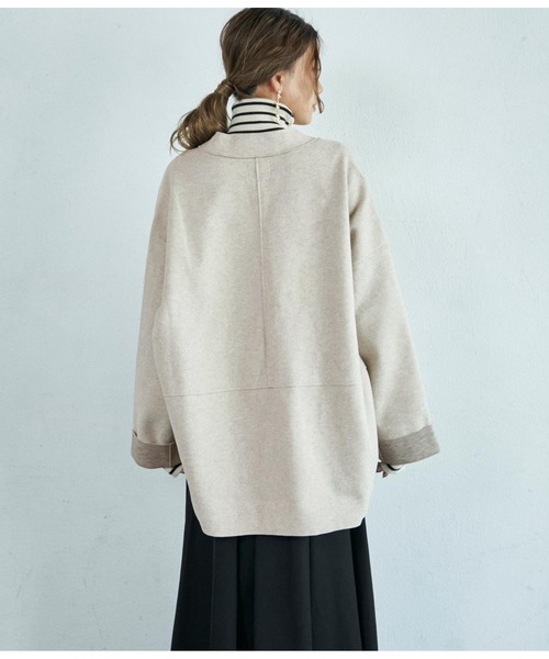 Settimissimo(セッティミッシモ)の「カットメルトンオーバーサイズジャケット(その他アウター・レディース・ダークグレー/ベージュ・FREE)」の5枚目の写真