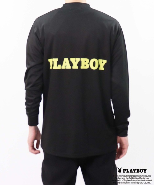 PLAYBOY（プレイボーイ）の「PLAYBOY鹿の子モックネック長袖（Tシャツ/カットソー・メンズ・ブラック/ホワイト/チャコール・M/L/XL）」の6枚目の写真