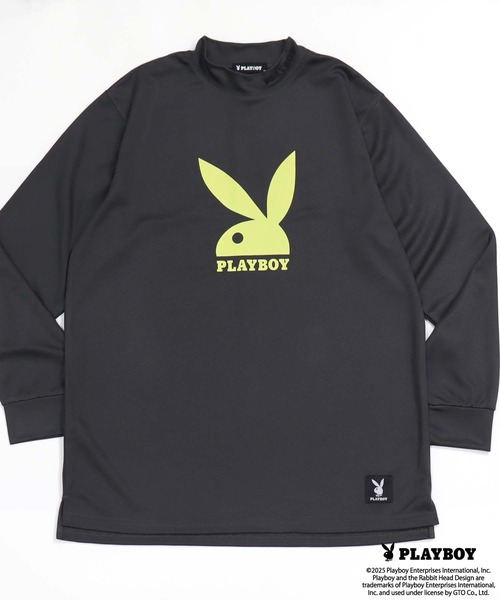 PLAYBOY（プレイボーイ）の「PLAYBOY鹿の子モックネック長袖（Tシャツ/カットソー・メンズ・ブラック/ホワイト/チャコール・M/L/XL）」の9枚目の写真