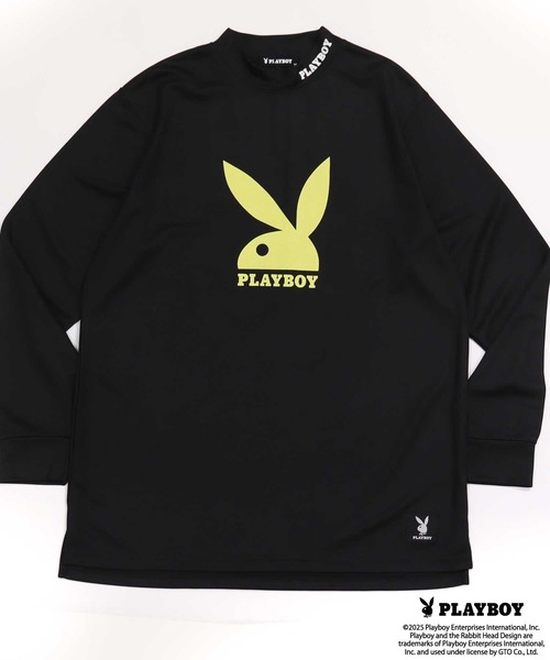 PLAYBOY（プレイボーイ）の「PLAYBOY鹿の子モックネック長袖（Tシャツ/カットソー・メンズ・ブラック/ホワイト/チャコール・M/L/XL）」の8枚目の写真