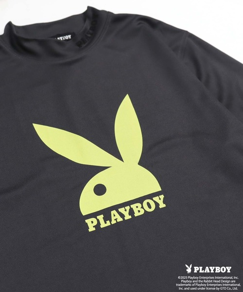 PLAYBOY（プレイボーイ）の「PLAYBOY鹿の子モックネック長袖（Tシャツ/カットソー・メンズ・ブラック/ホワイト/チャコール・M/L/XL）」の15枚目の写真