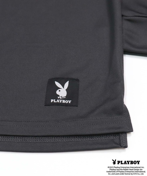 PLAYBOY（プレイボーイ）の「PLAYBOY鹿の子モックネック長袖（Tシャツ/カットソー・メンズ・ブラック/ホワイト/チャコール・M/L/XL）」の16枚目の写真
