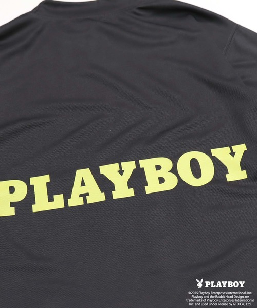PLAYBOY（プレイボーイ）の「PLAYBOY鹿の子モックネック長袖（Tシャツ/カットソー・メンズ・ブラック/ホワイト/チャコール・M/L/XL）」の17枚目の写真