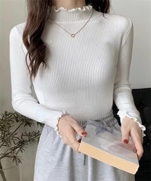 ハイネックメローリブニット