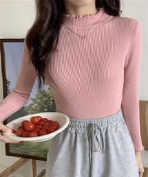 ハイネックメローリブニット