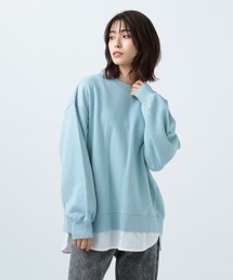 裏毛レイヤードプルオーバー