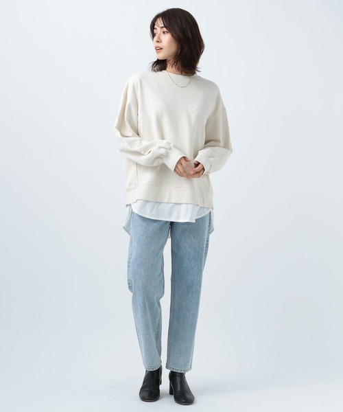 BAYFLOW（ベイフロー）の「裏毛レイヤードプルオーバー（その他トップス・レディース・モカ/ライトブルー/ブラック/オフホワイト/パープル・FREE）」の14枚目の写真