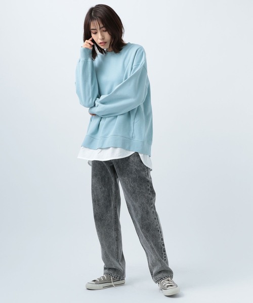 BAYFLOW（ベイフロー）の「裏毛レイヤードプルオーバー（その他トップス・レディース・モカ/ライトブルー/ブラック/オフホワイト/パープル・FREE）」の19枚目の写真