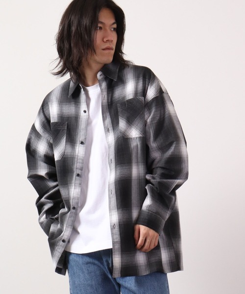 DELUXE デラックス PONTIAC オンブレチェックオープンカラーシャツ DELUXE (デラックス) PONTIAC (オンブレチェックオープンカラーシャツ