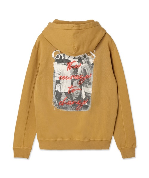 Guess（ゲス）の「Elio Hoodie Fleece（パーカー・メンズ・イエロー/ベージュ・MEDIUM/LARGE/X-LARGE/SMALL）」の5枚目の写真