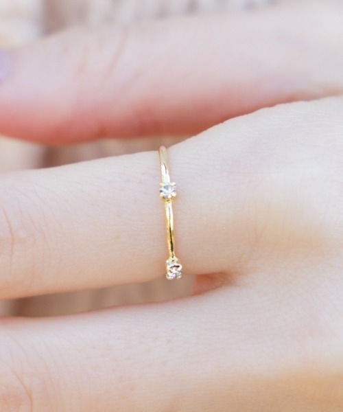 flower（フラワー）の「ツインドロップリング（リング・レディース・ゴールド・FREE）」の2枚目の写真