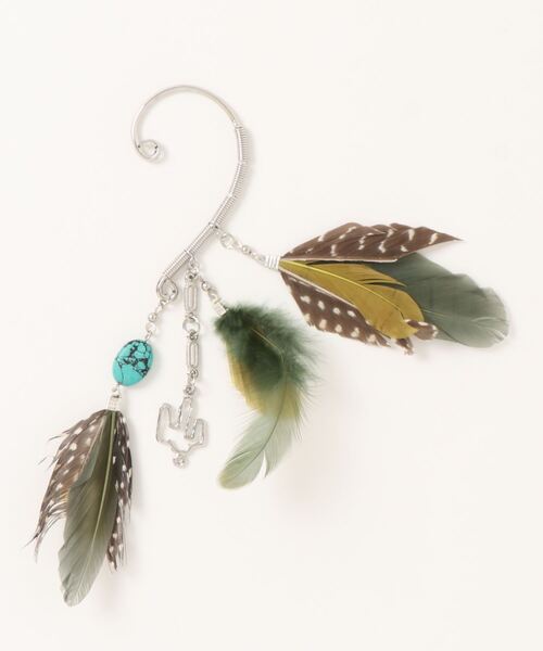 チャイハネ(チャイハネ)の「【チャイハネ】ウェンディフェザーイヤーフック(イヤーカフ・レディース・ブラック/カーキ・FREE)」の2枚目の写真