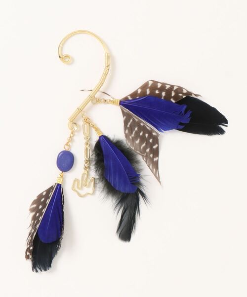 チャイハネ(チャイハネ)の「【チャイハネ】ウェンディフェザーイヤーフック(イヤーカフ・レディース・ブラック/カーキ・FREE)」の3枚目の写真