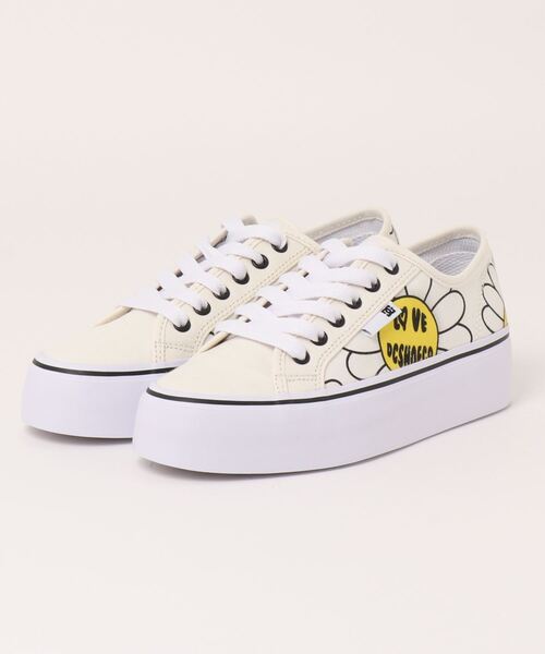 DC SHOES(ディーシーシューズ)の「DC SHOES ディーシーシューズ WS MANUAL PLATFORM レディーススニーカー(ウィメンズマニュアルプラットフォーム) DW231006(スニーカー・レディース・インディゴブルー/ホワイト系その他/ホワイト×ブラック・24.0cm/24.5cm/23.5cm/23.0cm/25.0cm)」の1枚目の写真