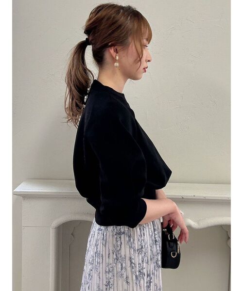 dazzlin（ダズリン）の「カットアウトボンディングトップス（Tシャツ/カットソー・レディース・ブラック/オフホワイト/ブルー・FREE）」の7枚目の写真