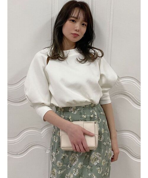 dazzlin（ダズリン）の「カットアウトボンディングトップス（Tシャツ/カットソー・レディース・ブラック/オフホワイト/ブルー・FREE）」の19枚目の写真