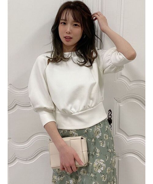 dazzlin（ダズリン）の「カットアウトボンディングトップス（Tシャツ/カットソー・レディース・ブラック/オフホワイト/ブルー・FREE）」の8枚目の写真