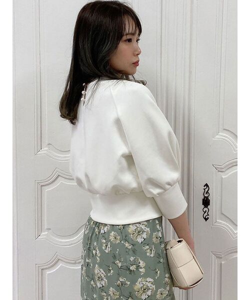 dazzlin（ダズリン）の「カットアウトボンディングトップス（Tシャツ/カットソー・レディース・ブラック/オフホワイト/ブルー・FREE）」の17枚目の写真