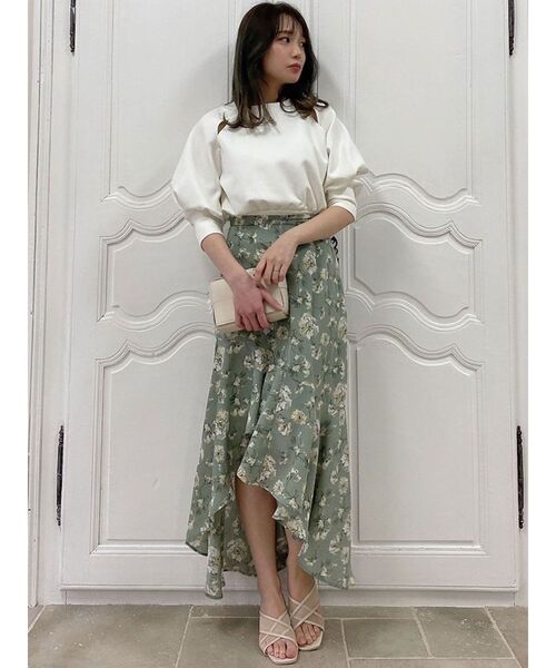 dazzlin（ダズリン）の「カットアウトボンディングトップス（Tシャツ/カットソー・レディース・ブラック/オフホワイト/ブルー・FREE）」の13枚目の写真