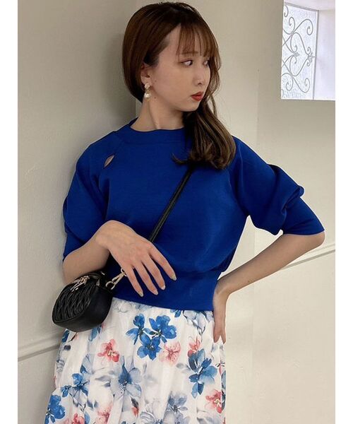 dazzlin（ダズリン）の「カットアウトボンディングトップス（Tシャツ/カットソー・レディース・ブラック/オフホワイト/ブルー・FREE）」の20枚目の写真