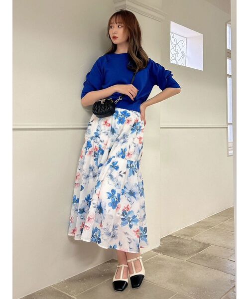 dazzlin（ダズリン）の「カットアウトボンディングトップス（Tシャツ/カットソー・レディース・ブラック/オフホワイト/ブルー・FREE）」の9枚目の写真