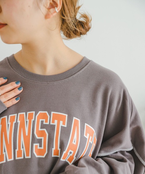 ITEMS URBANRESEARCH（アイテムズ アーバンリサーチ）の「ロゴスウェット（Tシャツ/カットソー・レディース・チャコールグレー/モカ/グレー・FREE）」の6枚目の写真