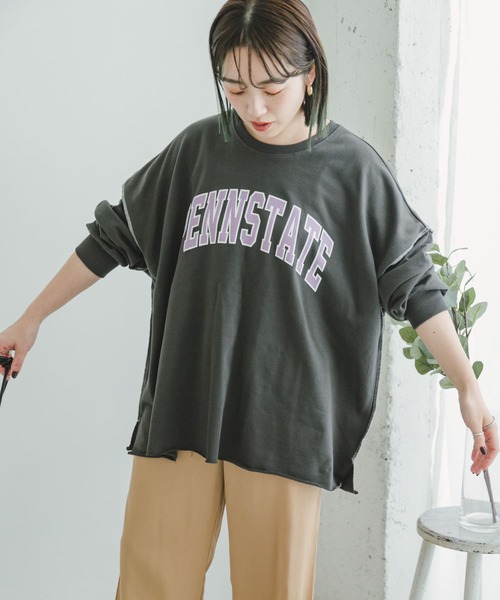 ITEMS URBANRESEARCH（アイテムズ アーバンリサーチ）の「ロゴスウェット（Tシャツ/カットソー・レディース・チャコールグレー/モカ/グレー・FREE）」の13枚目の写真