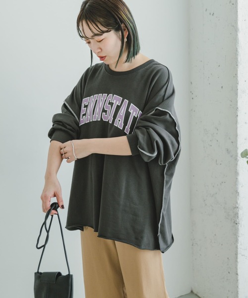 ITEMS URBANRESEARCH（アイテムズ アーバンリサーチ）の「ロゴスウェット（Tシャツ/カットソー・レディース・チャコールグレー/モカ/グレー・FREE）」の14枚目の写真