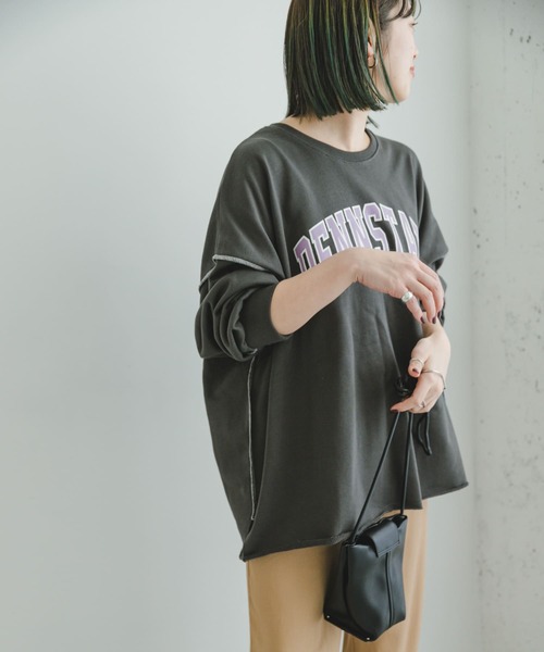 ITEMS URBANRESEARCH（アイテムズ アーバンリサーチ）の「ロゴスウェット（Tシャツ/カットソー・レディース・チャコールグレー/モカ/グレー・FREE）」の16枚目の写真