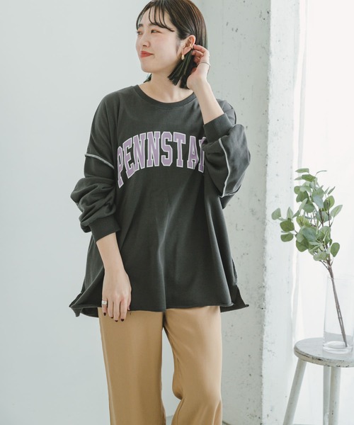 ITEMS URBANRESEARCH（アイテムズ アーバンリサーチ）の「ロゴスウェット（Tシャツ/カットソー・レディース・チャコールグレー/モカ/グレー・FREE）」の17枚目の写真