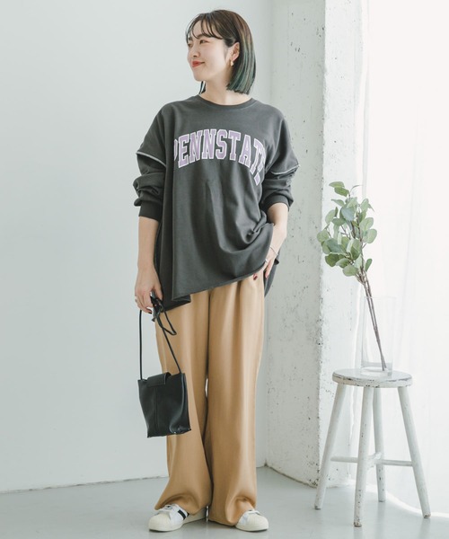 ITEMS URBANRESEARCH（アイテムズ アーバンリサーチ）の「ロゴスウェット（Tシャツ/カットソー・レディース・チャコールグレー/モカ/グレー・FREE）」の18枚目の写真