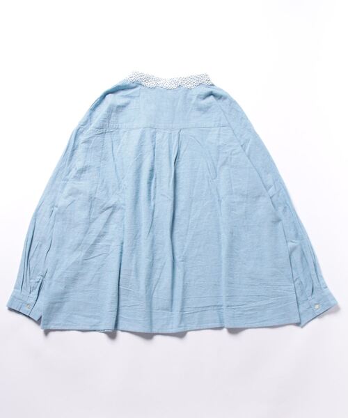 Samansa Mos2（サマンサ モスモス）の「レース襟2WAYシャツ（シャツ/ブラウス・レディース・チャコール/キナリ/オフホワイト/サックスブルー・ﾌﾘ-）」の14枚目の写真