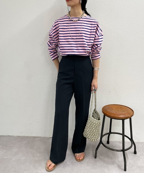 SHENERY（シーナリー）の「サイドスリットボーダーカットソー（Tシャツ/カットソー・レディース・ベージュ/オレンジ/ブルー・FREE）」の10枚目の写真