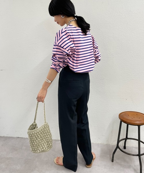 SHENERY（シーナリー）の「サイドスリットボーダーカットソー（Tシャツ/カットソー・レディース・ベージュ/オレンジ/ブルー・FREE）」の12枚目の写真