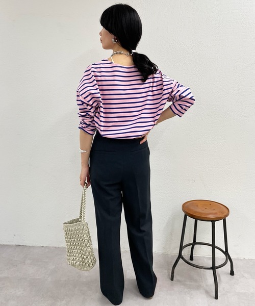 SHENERY（シーナリー）の「サイドスリットボーダーカットソー（Tシャツ/カットソー・レディース・ベージュ/オレンジ/ブルー・FREE）」の13枚目の写真