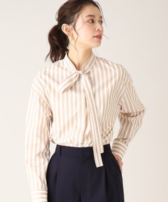 セール】＜conte＞コットン ストライプ レギュラーカラーシャツ