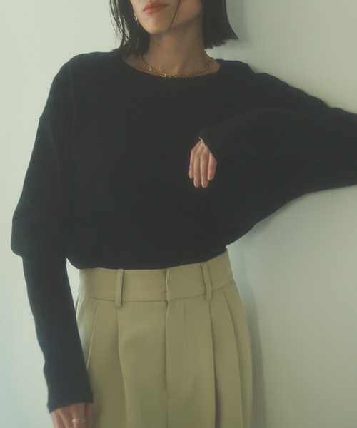 HANNE(アン)の「バックデザインロングスリーブTEE(Tシャツ/カットソー・レディース・ブラック/ブルー/アイボリー・フリー)」の9枚目の写真