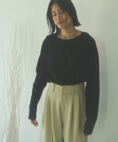 HANNE(アン)の「バックデザインロングスリーブTEE(Tシャツ/カットソー・レディース・ブラック/ブルー/アイボリー・フリー)」の10枚目の写真