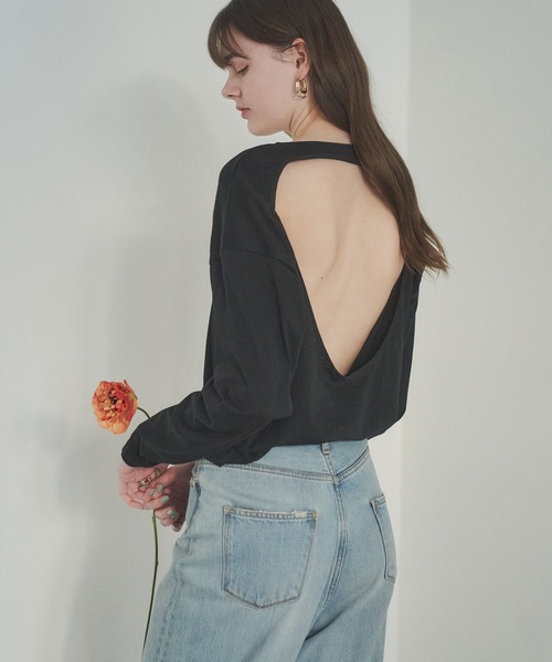 HANNE(アン)の「バックデザインロングスリーブTEE(Tシャツ/カットソー・レディース・ブラック/ブルー/アイボリー・フリー)」の16枚目の写真