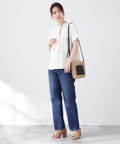 N.（N. Natural Beauty Basic）（エヌエヌナチュラルビューティーベーシック）の「◆ペーパーコンビミニショルダーバッグ（ショルダーバッグ・レディース・ブラック/ベージュ・ﾌﾘ-）」の14枚目の写真