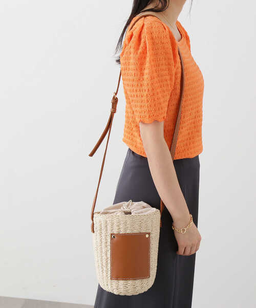 N.（N. Natural Beauty Basic）（エヌエヌナチュラルビューティーベーシック）の「◆ペーパーコンビミニショルダーバッグ（ショルダーバッグ・レディース・ブラック/ベージュ・ﾌﾘ-）」の20枚目の写真