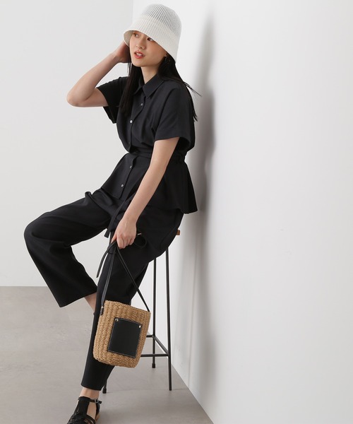 N.（N. Natural Beauty Basic）（エヌエヌナチュラルビューティーベーシック）の「◆ペーパーコンビミニショルダーバッグ（ショルダーバッグ・レディース・ブラック/ベージュ・ﾌﾘ-）」の5枚目の写真