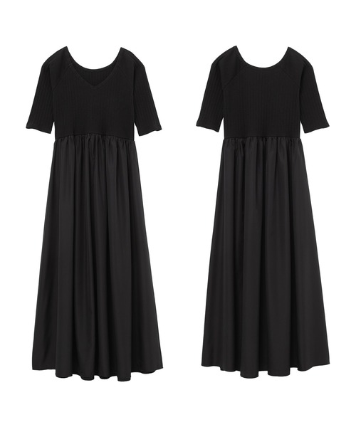 for/c（フォーシー）の「ランダムテレコドッキングワンピース【サスティナブル】（ワンピース・レディース・ブラック・M/L）」の8枚目の写真