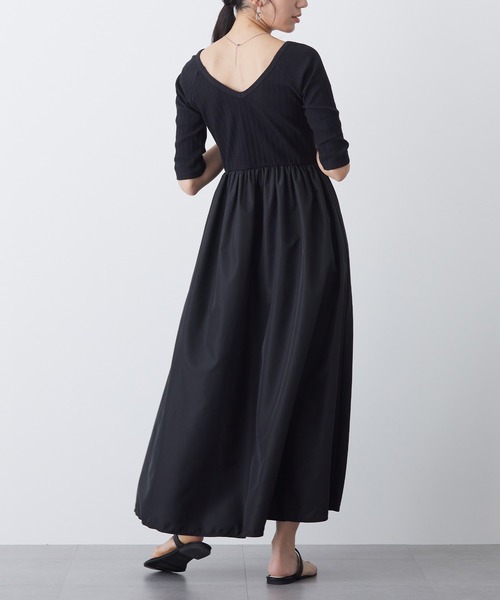 for/c（フォーシー）の「ランダムテレコドッキングワンピース【サスティナブル】（ワンピース・レディース・ブラック・M/L）」の9枚目の写真